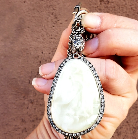 QVC Joan Rivers Gemstone Pendant Toggle Necklace. - Picture 2 of 16